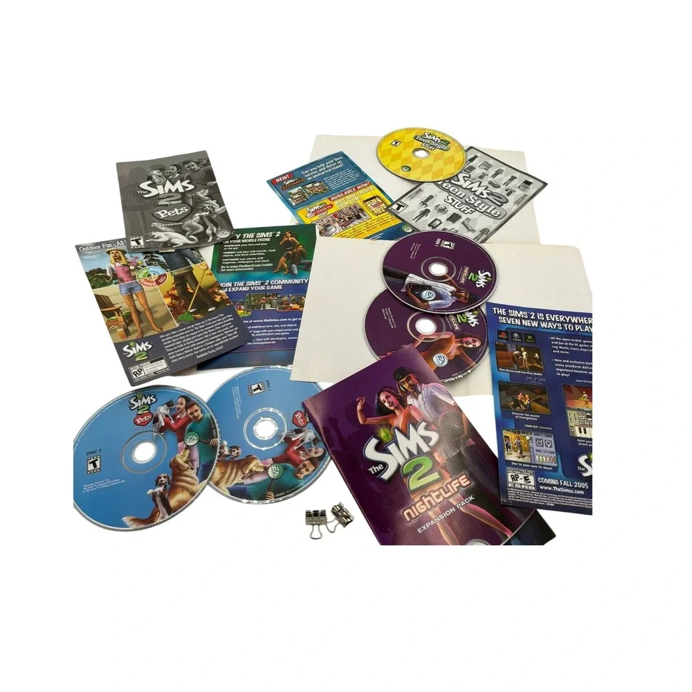 The Sims 2 PC Game Lot Base Game Expansion Stuff Packs Manuals Discs Untested